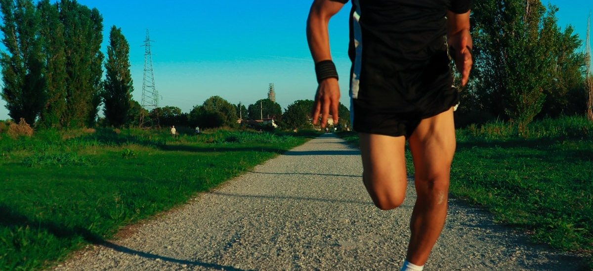 a person running on a path