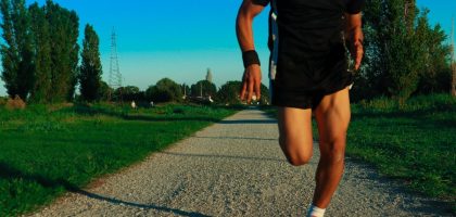 a person running on a path