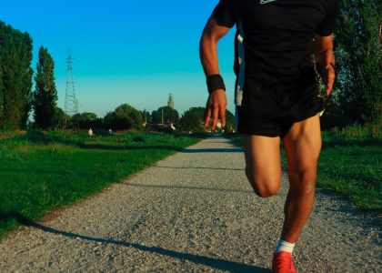 a person running on a path